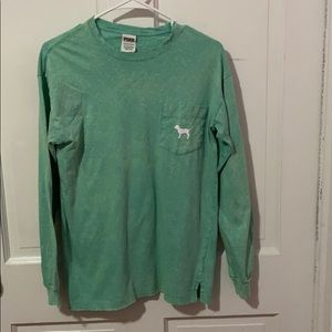 Pink mint blue oversized long sleeved shirt